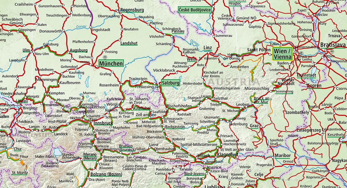 Austria Rail Map