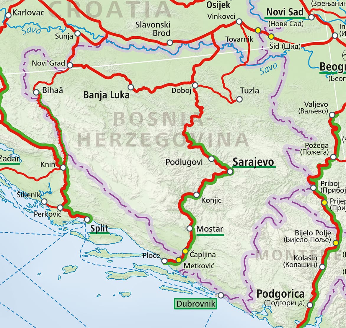 Bosnia and Herzegovina Rail Map