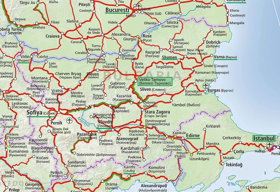 Bulgaria Rail Map