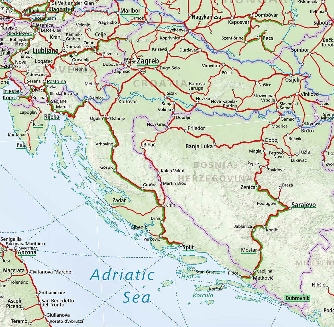Croatia Rail Map