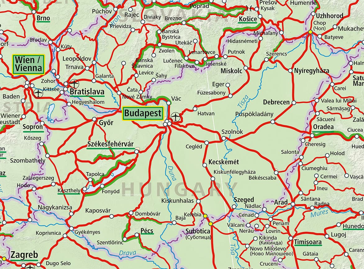 Hungary Rail Map