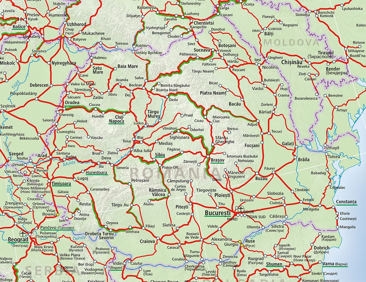 Romania Rail Map