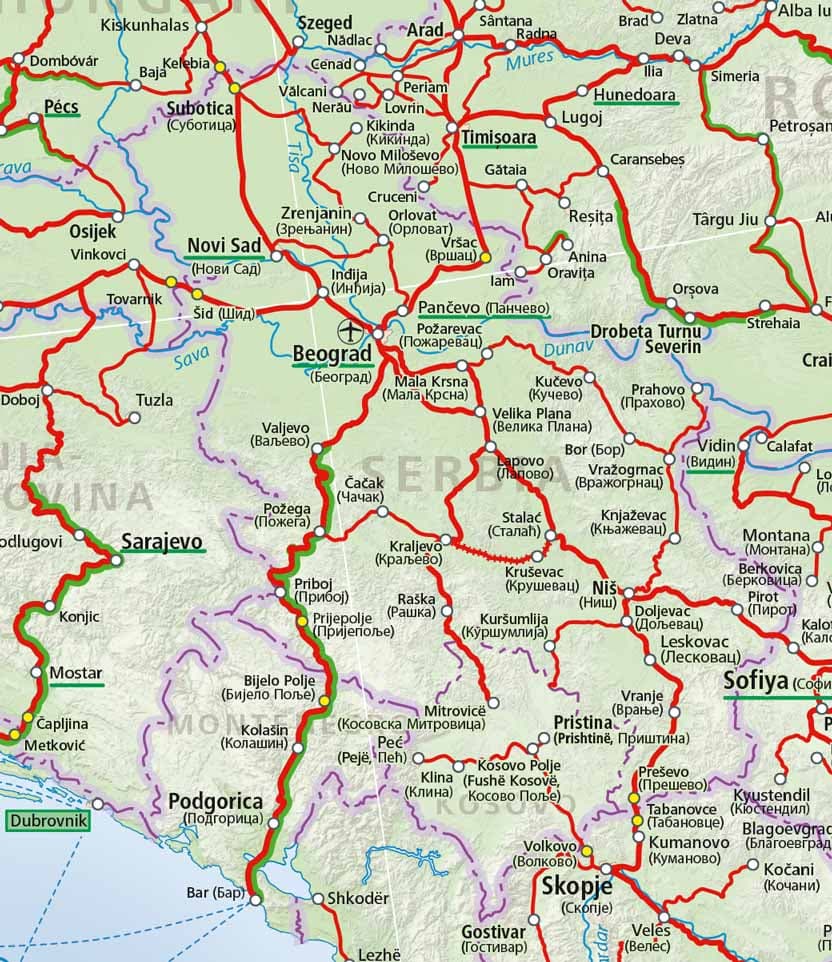 Serbia Rail Map