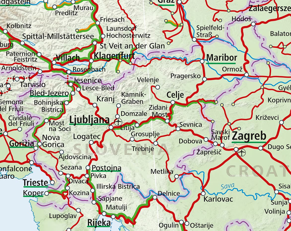 Slovenia Rail Map