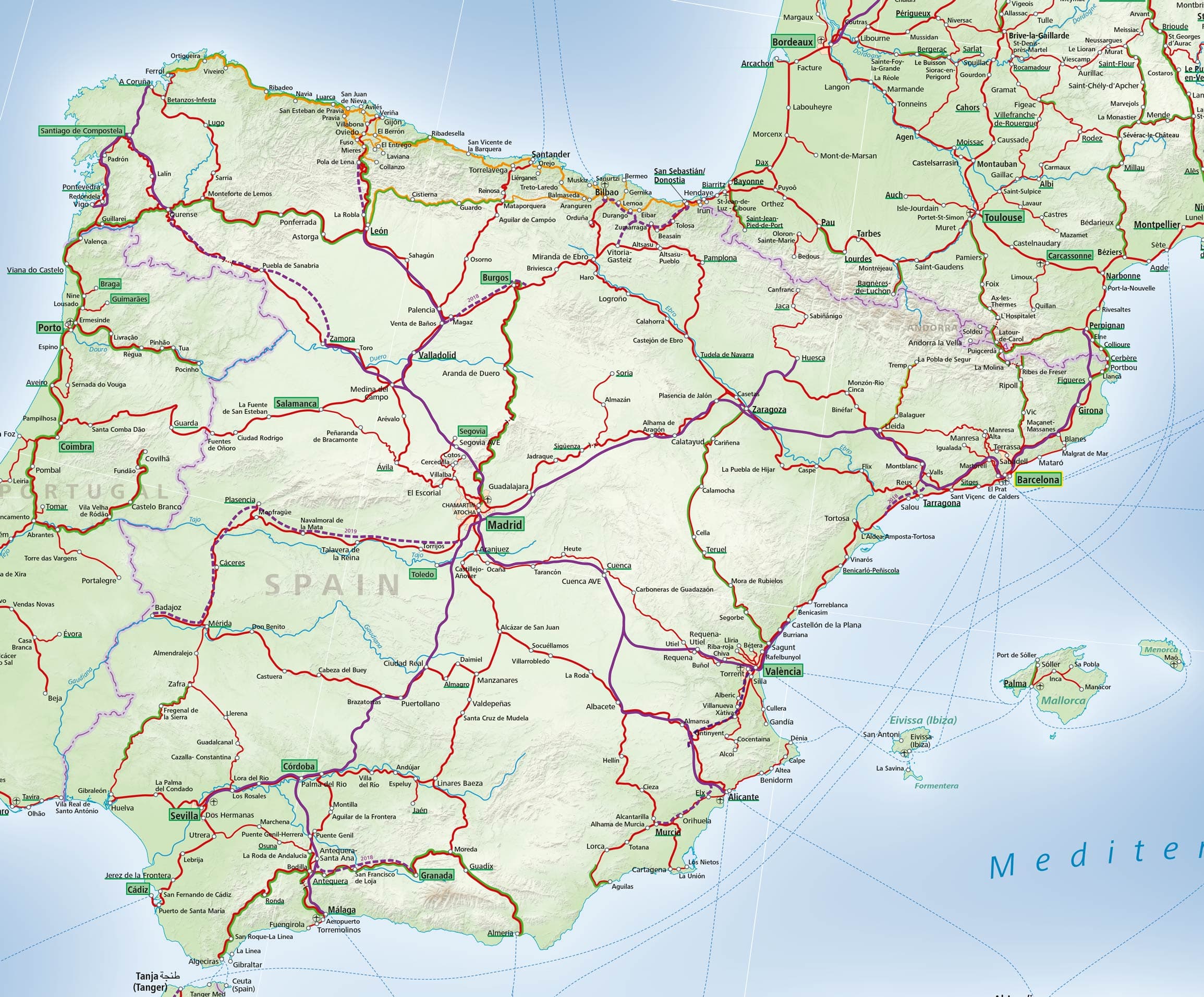 Spain Rail Map