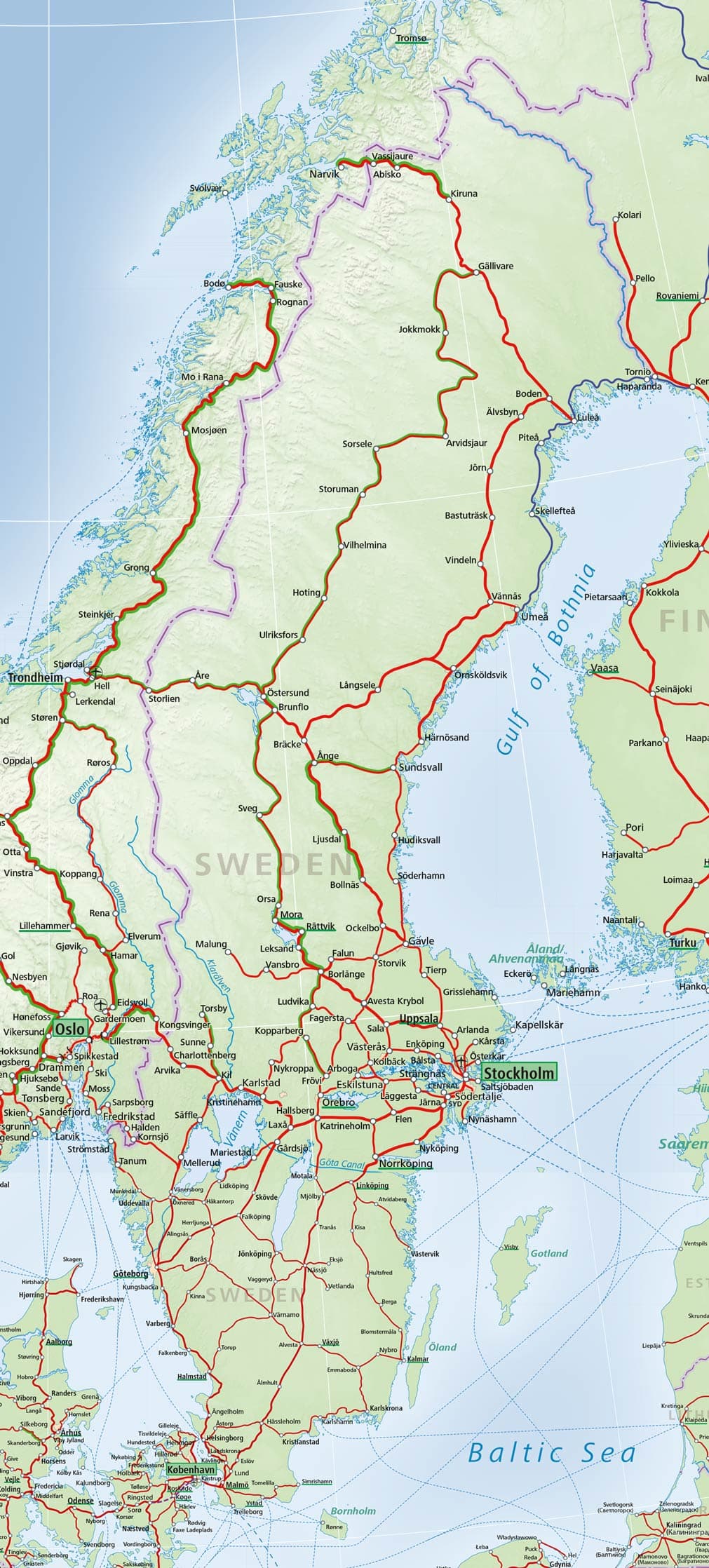 Sweden Rail Map